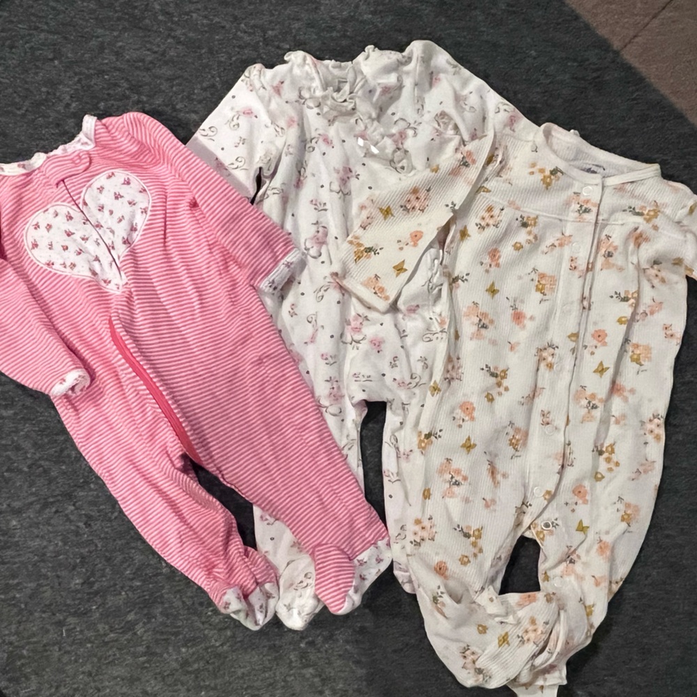 Pink and Floral Baby Onesies